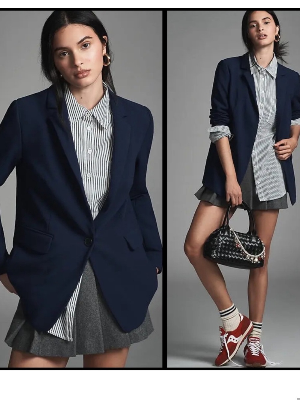 Maeve Navy Single-Button Blazer - Anthropologie